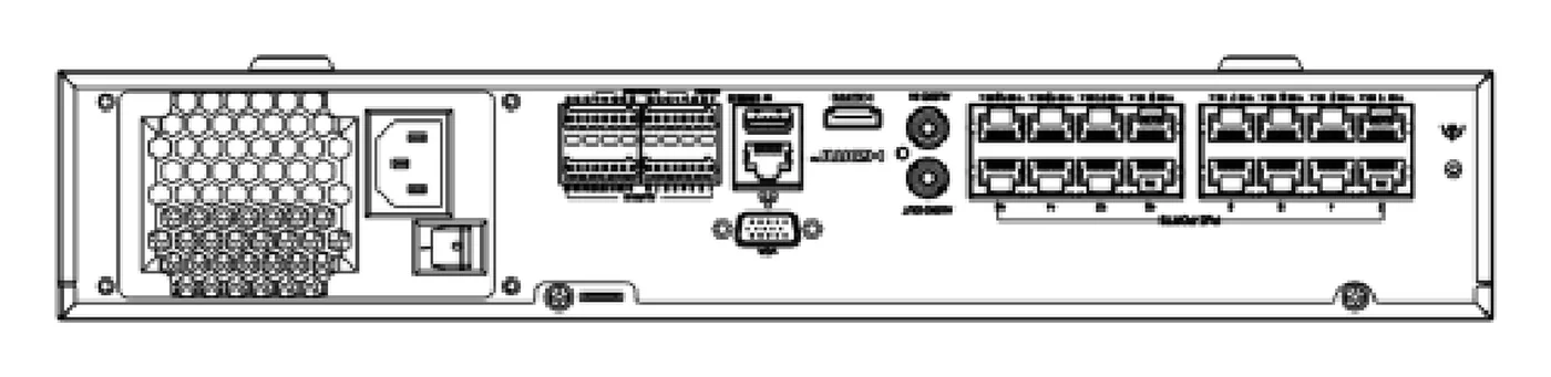 NVR504-B-P-IQ series rear panel