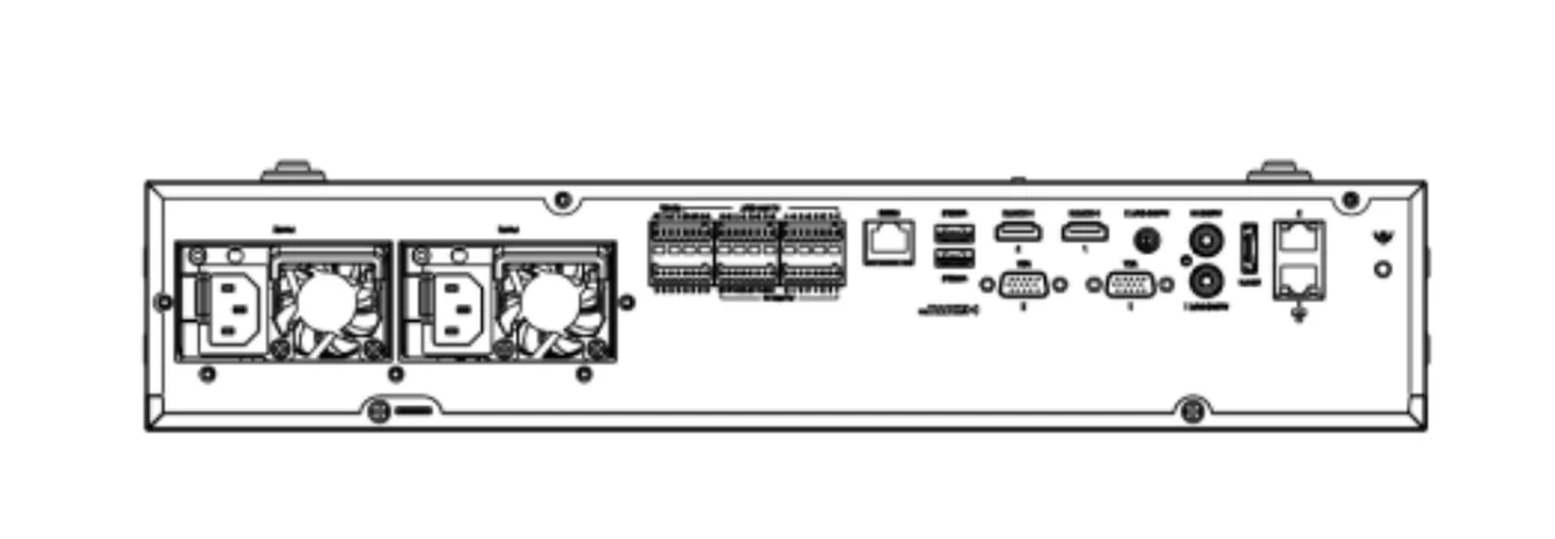 NVR508-E-IQ series rear panel