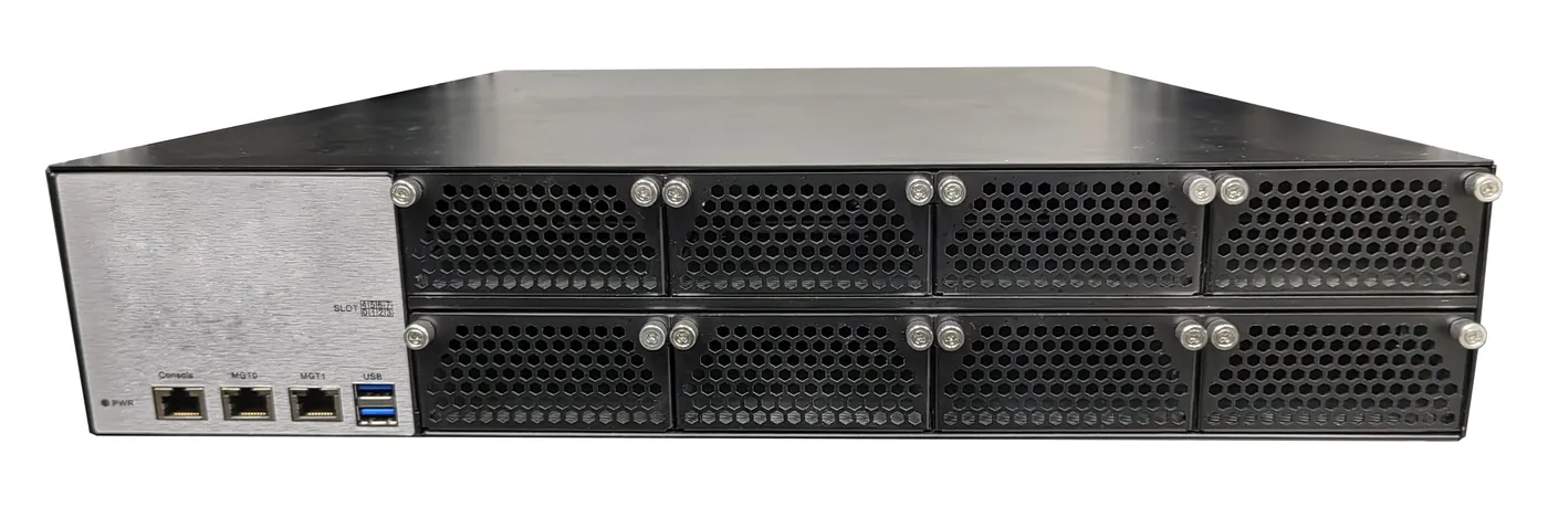 ZTE Wantong ISG F24028X — 8 module slots, no fixed ports