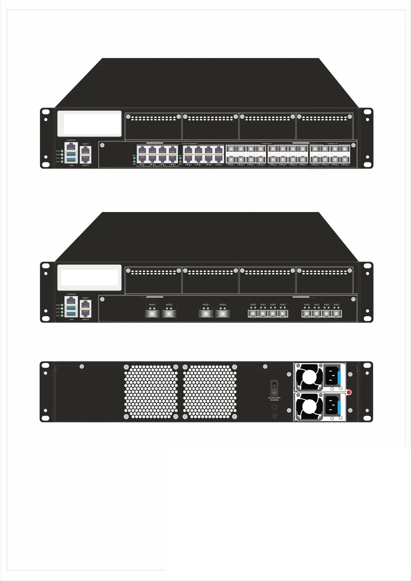 ZTE Wantong ISG F8024X — 16×GE + 16×SFP + 8×SFP+ · 4 slots