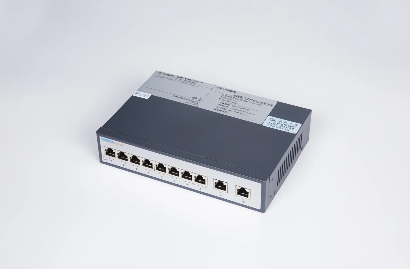 ZTE Wantong S1000-10GT-P — 8×GE PoE + 2×GE RJ45